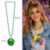 Retro Disko Topu Şekilli 80'ler 90'lar Yeşil Renk Plastik Kolye (5047)