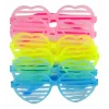 Retro Neon Fosforlu Kalp Panjur Gözlük 12 Adet – 80’ler 90’lar Parti Stili