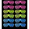 Retro Neon Fosforlu Panjur Gözlük 12 Adet – 80’ler 90’lar Parti Stili
