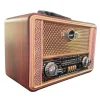 Retro, Nostaljik, Ahşap Tasarım Bluetooth Hoparlörlü, Şarjlı, Taşınabilir Otantik Tasarımlı FM/AM Destekli Radyo NS8098 (5047)