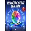 RGB Neon Şerit Led Lamba 10 Metre İç Mekan Tasarımına Uygun