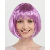 Rose Pembe Renk Düz Kesim Küt Parti Peruğu Kısa Takma Saç (5047)