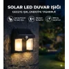 Rustik Ampul İkili Solar Duvar Aplik Güneş Enerjili Hareket Sensörlü