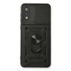 Samsung Galaxy A02 Kılıf Pars Lens Yüzüklü Silikon - Siyah