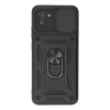 Samsung Galaxy A03 Kılıf Pars Lens Yüzüklü Silikon - Siyah