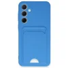 Samsung Galaxy A35 5g Kılıf Kelvin Kartvizitli Silikon - Mavi