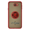 Samsung Galaxy J7 Prime Kılıf Montreal Yüzüklü Silikon Kapak - Kırmızı