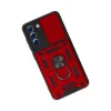 Samsung Galaxy S21 Fe Kılıf Pars Lens Yüzüklü Silikon - Kırmızı