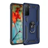 Samsung Galaxy S21 Kılıf Sofya Yüzüklü Silikon Kapak - Lacivert