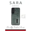Samsung Galaxy S24 Fe Kılıf Sara Kartvizitli Deri Kılıf - Taba