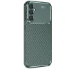 Samsung Galaxy S25 Kılıf Auto Focus Karbon Kapak - Koyu Yeşil
