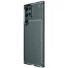 Samsung Galaxy S25 Ultra Kılıf Auto Focus Karbon Kapak - Koyu Yeşil