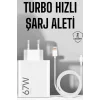 Şarj Aleti 67W Hızlı Şarj Turbo Type-C Uyumlu Şarj Adaptörü Kablosu