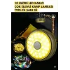 Şarjlı 10 Metre Ledli Şarj Göstergeli 8 Işık Modlu Hareketli Ve Flaşör Modlu Kamp Lambası Led Işık