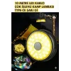Şarjlı 10 Metre Ledli Şarj Göstergeli 8 Işık Modlu Hareketli Ve Flaşör Modlu Kamp Lambası Led Işık