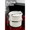 Sefer Tası Yemek Kabı Paslanmaz Çelik 2 Katlı 14 Cm 1.3 Litre 721365