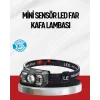 Sensörlü LED Kafa Lambası Kırmızı Beyaz Işık Ayarlanabilir