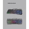 Set Işıklı Klavye Mouse + Bluetooth 5.2 Kulaklık Oyuncu Paketi