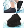 Silikon Ayakkabı Kılıfı Kaymaz Su Kir Geçirmez   M Beden Siyah (5047)