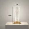 Silindirik Kristal Nokta Model LED Masa Lambası – Gold Tabanlı, Dokunmatik, 3 Renk Işık Modlu, Şarjlı Modern Dekoratif Gece Lambası (5047)