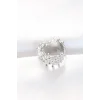 Silver Renk Tırtıklı Kalın Baget Taş Tasarım Ayarlanabilir Yüzük
