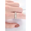 Sıralı Baget Taşlı Silver Renk Ayarlanabilir Yüzük