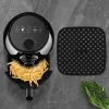 Siyah Isıya Dayanıklı Yıkanılabilir Silikon Fırın Ve Airfryer Kare Model Pişirme Matı 21,5 Cm (5047)