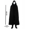 Siyah Kapüşonlu 120 cm Pelerin ve Beyaz Boyanabilir Tam Yüz Maske