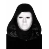 Siyah Kapüşonlu 120 cm Pelerin ve Beyaz Boyanabilir Tam Yüz Maske (5047)