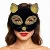 Siyah Renk Gold Simli Süet Kaplama Kedi Maskesi 18x14 cm