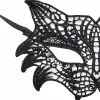 Siyah Renk Kedi Model Dantel İşleme Parti Maskesi (5047)