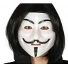 Siyah Renk Takma Kısa Saç ve V For Vendetta Maskesi Anonymous Maskesi (5047)