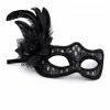 Siyah Tüylü Balo Maskesi Kadın Parti Aksesuarı