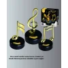 Sol Anahtarı Figürlü Dönen Müzik Kutusu Altın Renk Dekoratif