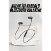 Sports Mıknatıslı Siyah Bluetooth Kulaklık Kablolu Uzun Pil Ömrü