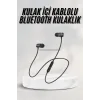 Sports Mıknatıslı Siyah Bluetooth Kulaklık Kablolu Uzun Pil Ömrü