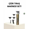 T lı Profesyonel Çizik Tıraş Makinesi Seti – 120 Dakika Kullanım, Şarjlı & Kablolu