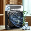 Taşınabilir 3 Farklı Mod Ayarlı 7 Farklı Led Işıklı Sulu Soğutmalı Taşınabilir Masaüstü USB Fan Vantilatör (5047)