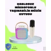 Taşınabilir Karaoke Mikrofon Seti Bluetooth Hoparlörlü