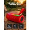 Taşınabilir Mini Bluetooth Hoparlör Güçlü Ses ve Şık Kırmızı Tasarım