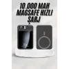 Taşınabilir Şarj Magsafe Powerbank 10.000 mAh Hızlı Şarj Led Göstergeli Kablosuz