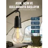 Taşınabilir Şarjlı Led Ampul Askılı Lamba Kamp Bahçe Lambası