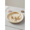 Tavşan Model Gold Renk Beyaz Charmlı Bileklik