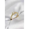 Tek Taş Gold Renk Zirkon Taşlı Model Kadın Yüzük