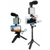 Telefon Tutucu Led Işıklı Kumandalı Mikrofon Telefon Vlog Video Kayıt Yeni Nesil