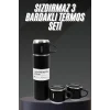 Termos Seti Paslanmaz Çelik 3 Bardaklı Vakumlu Termos Set 500 Ml 12 Saate Kadar Isı Koruma