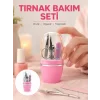 Tırnak Bakım Manikür Pedikür Seti 4 Parça Pembe Minimal ve Dayanıklı Yeni Nesil