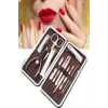 Tırnak Bakım Seti Tırnak Düzeltme Batık 12 Parça Çanta Tipi Manikür Pedikür
