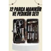 Tırnak Bakımı Tırnak Makası Profesyonel 12 Parça El Ayak Manikür Pedikür Seti