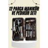 Tırnak Bakımı Tırnak Makası Profesyonel 12 Parça El Ayak Manikür Pedikür Seti